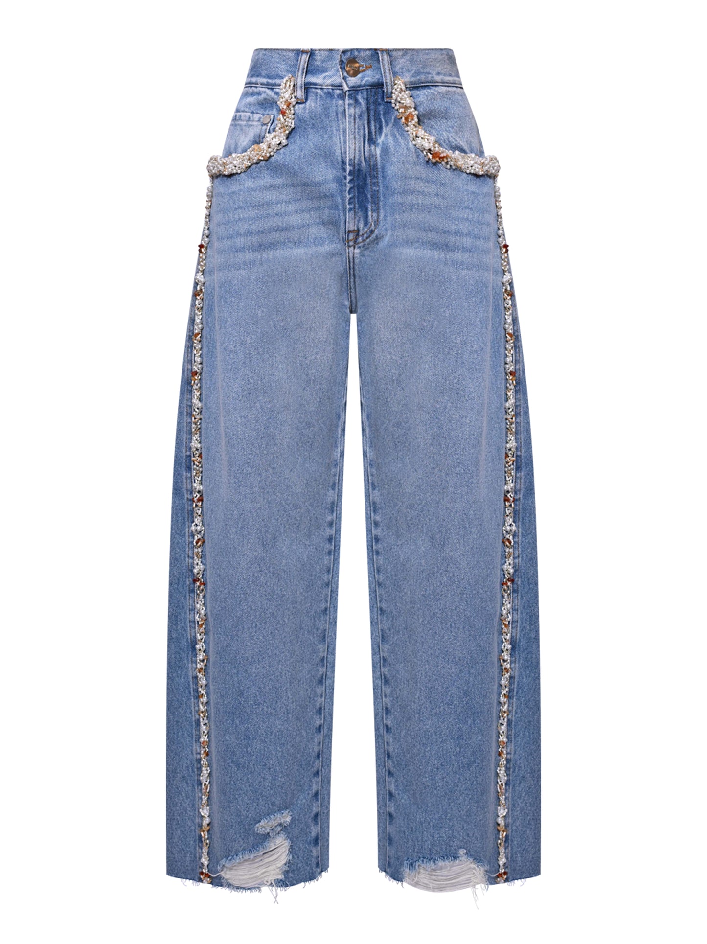 Camila Coelho Beaded Denim Pant