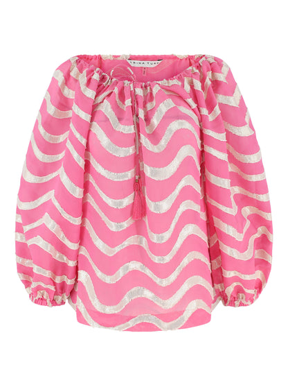 Trina Turk Sandia 2 Blouson Top in Pinku