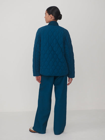Varley Luca Quilted Jacket in Sea Blue