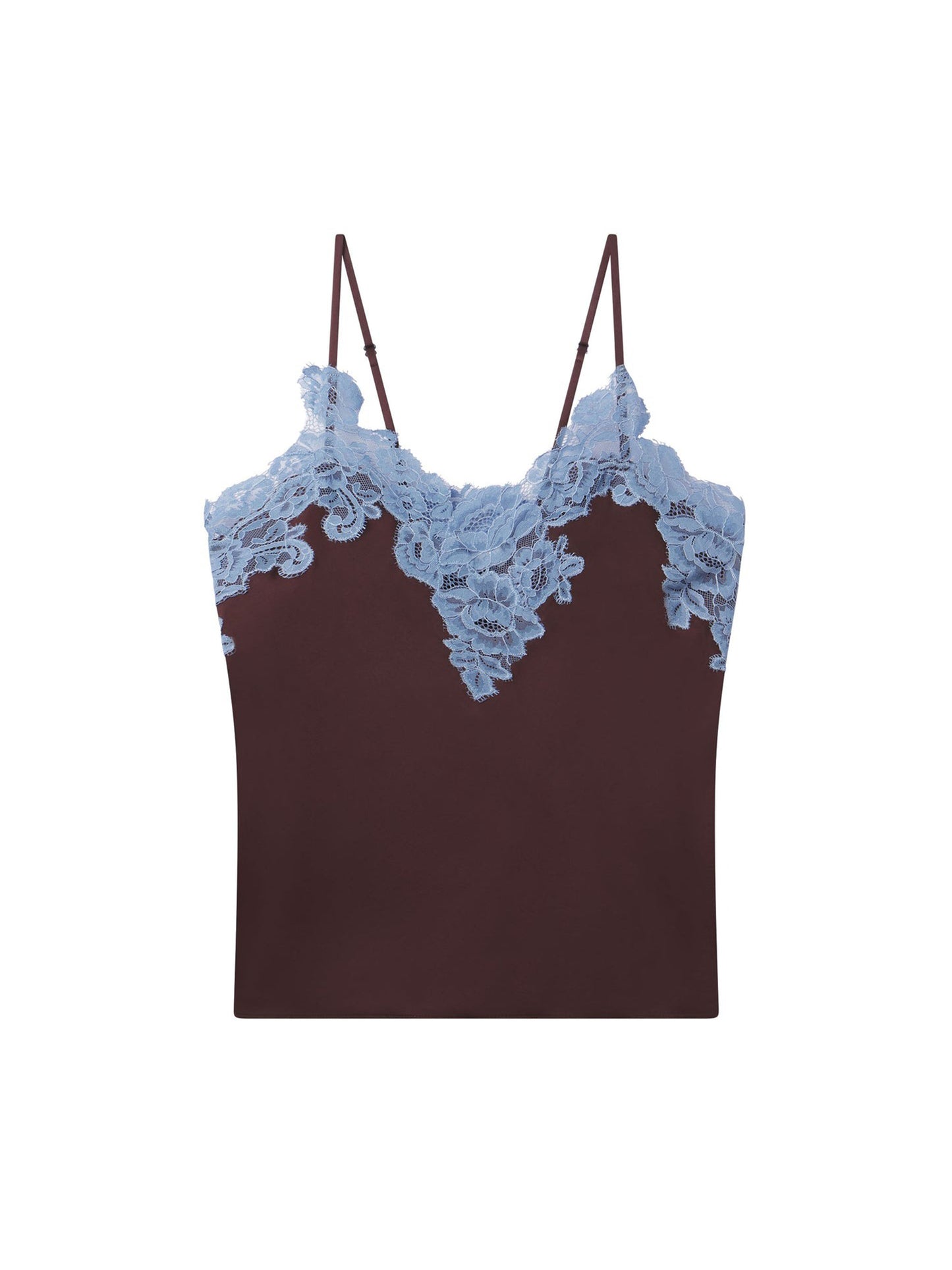 ALC Hana Satin and Lace Camisole Top in Ganache/French Blue