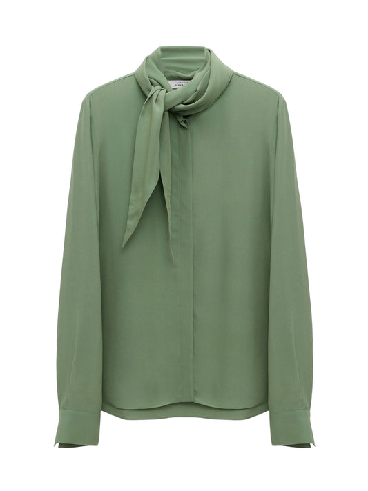 Dorothee Schumacher Soft Vibes Silk Scarf Blouse in Mistletoe