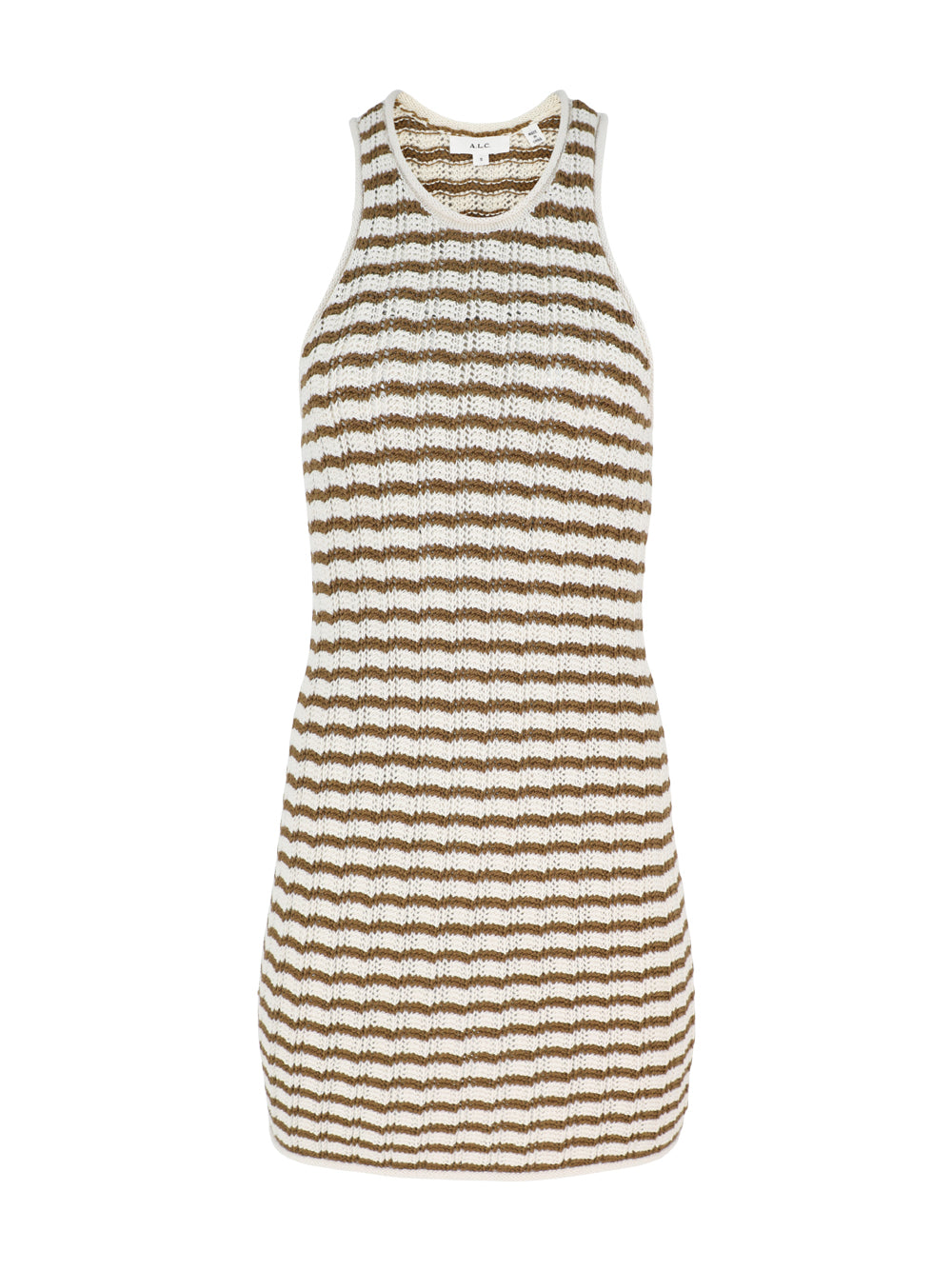 A.L.C. Kendra Dress in Parchment/Aged Bronze Stripe