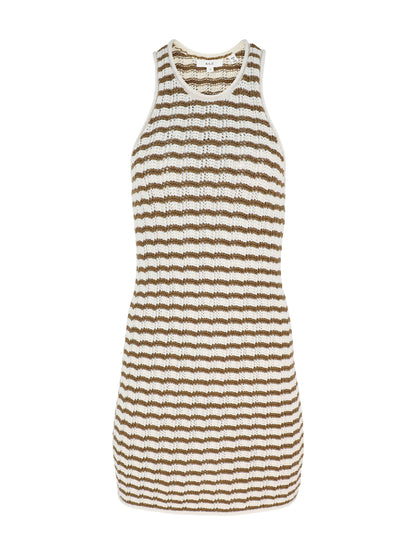 A.L.C. Kendra Dress in Parchment/Aged Bronze Stripe