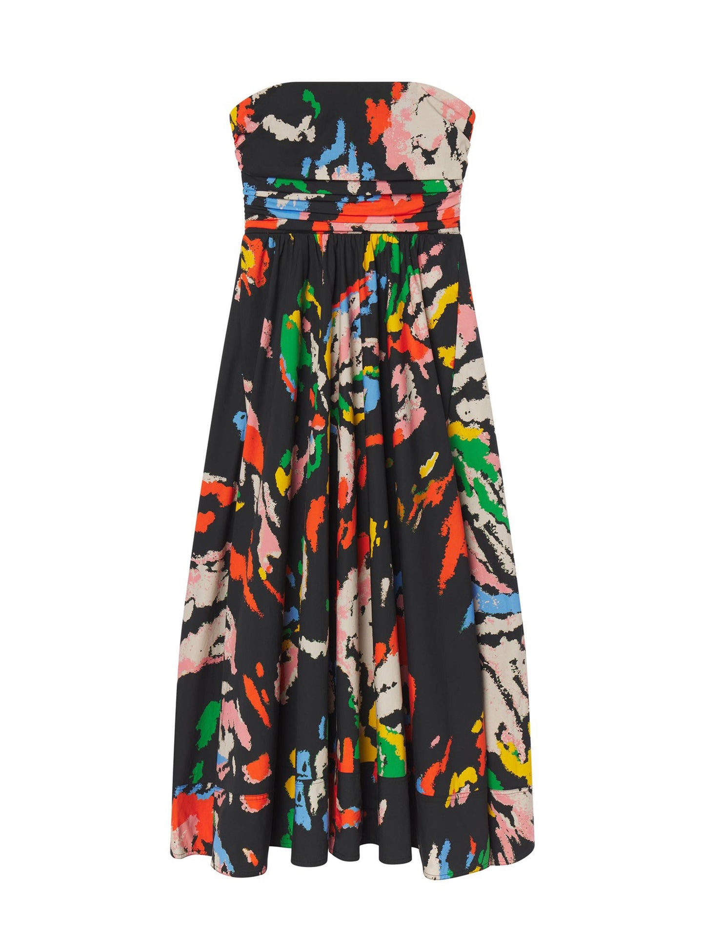 A.L.C. Tate Strapless Printed Midi Dress in Black Multi