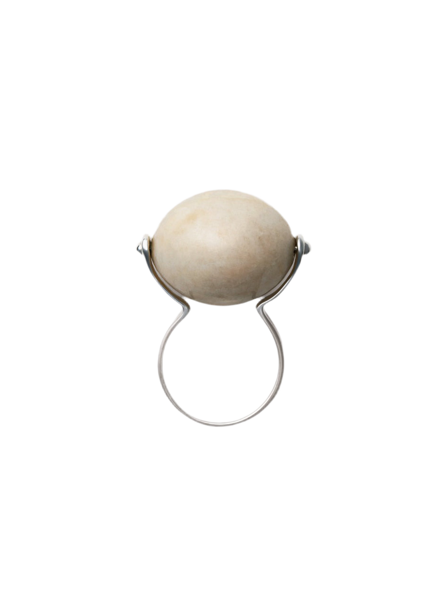 Annika Inez Large Stone Ellipse Ring in Beige