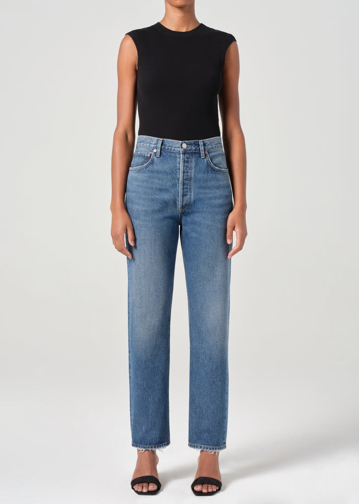 Agolde 90's Pinch Waist High Rise Straight Jeans in Essence