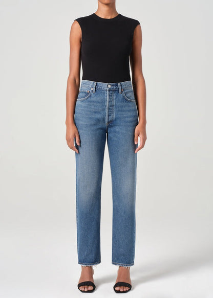 Agolde 90's Pinch Waist High Rise Straight Jeans in Essence