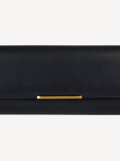 Balmain Long Clutch Bag in Smooth Leather Noir
