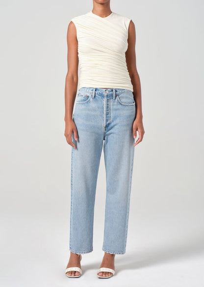 Agolde 90's Crop Mid Rise Loose Straight Jean in Force