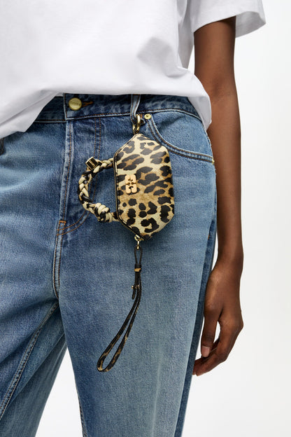 Ganni Nano Bou Bag Print in Leopard