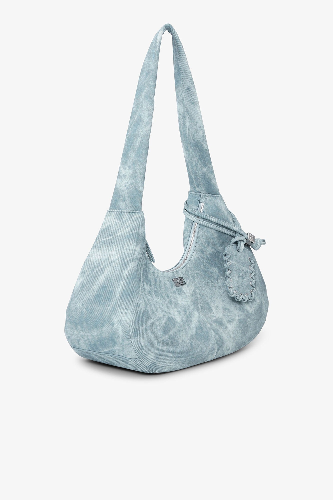 Ganni Bou Bag Hobo Medium Bleached in Celestial Blue