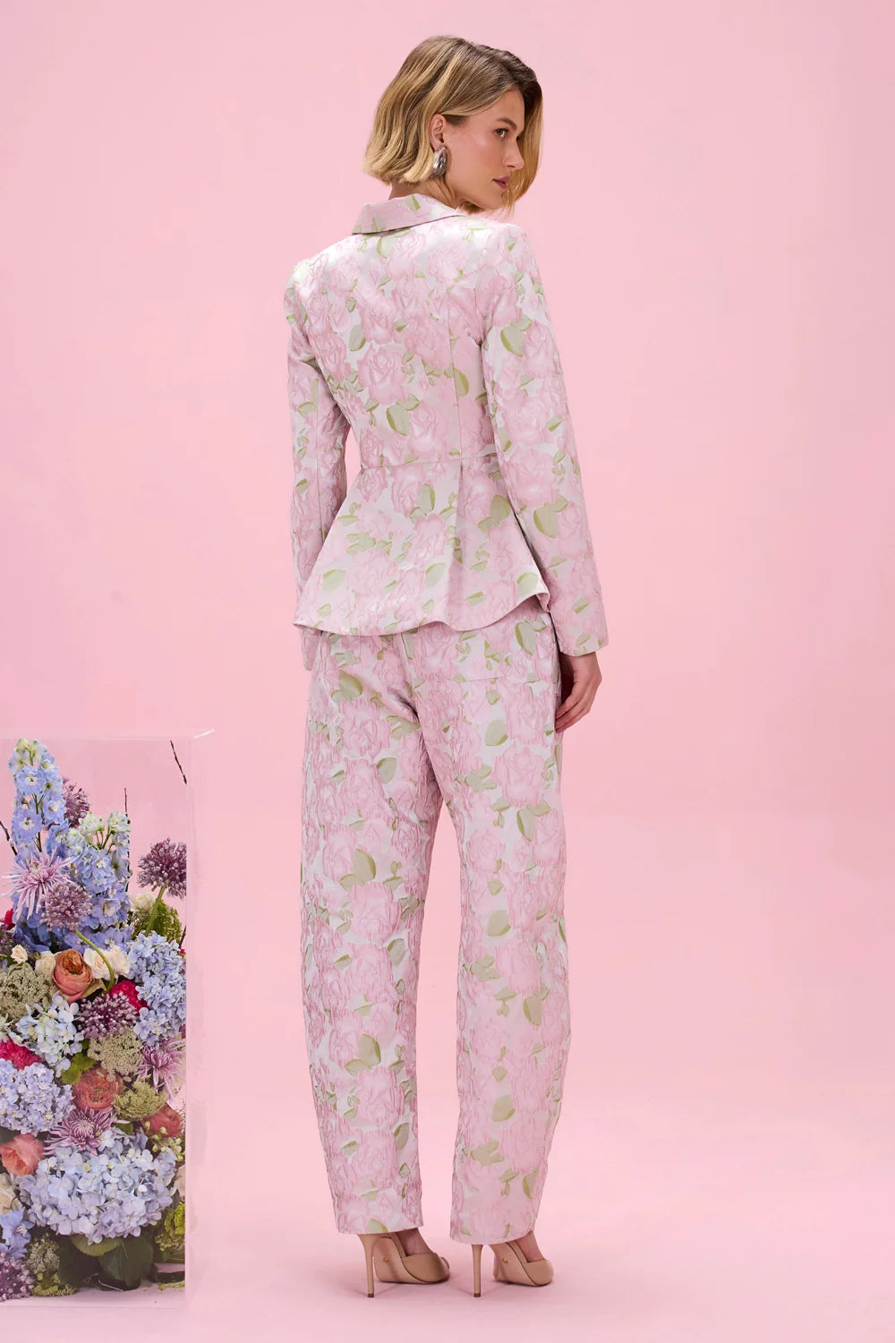 PatBO Garden Jacquard Pants in Pink