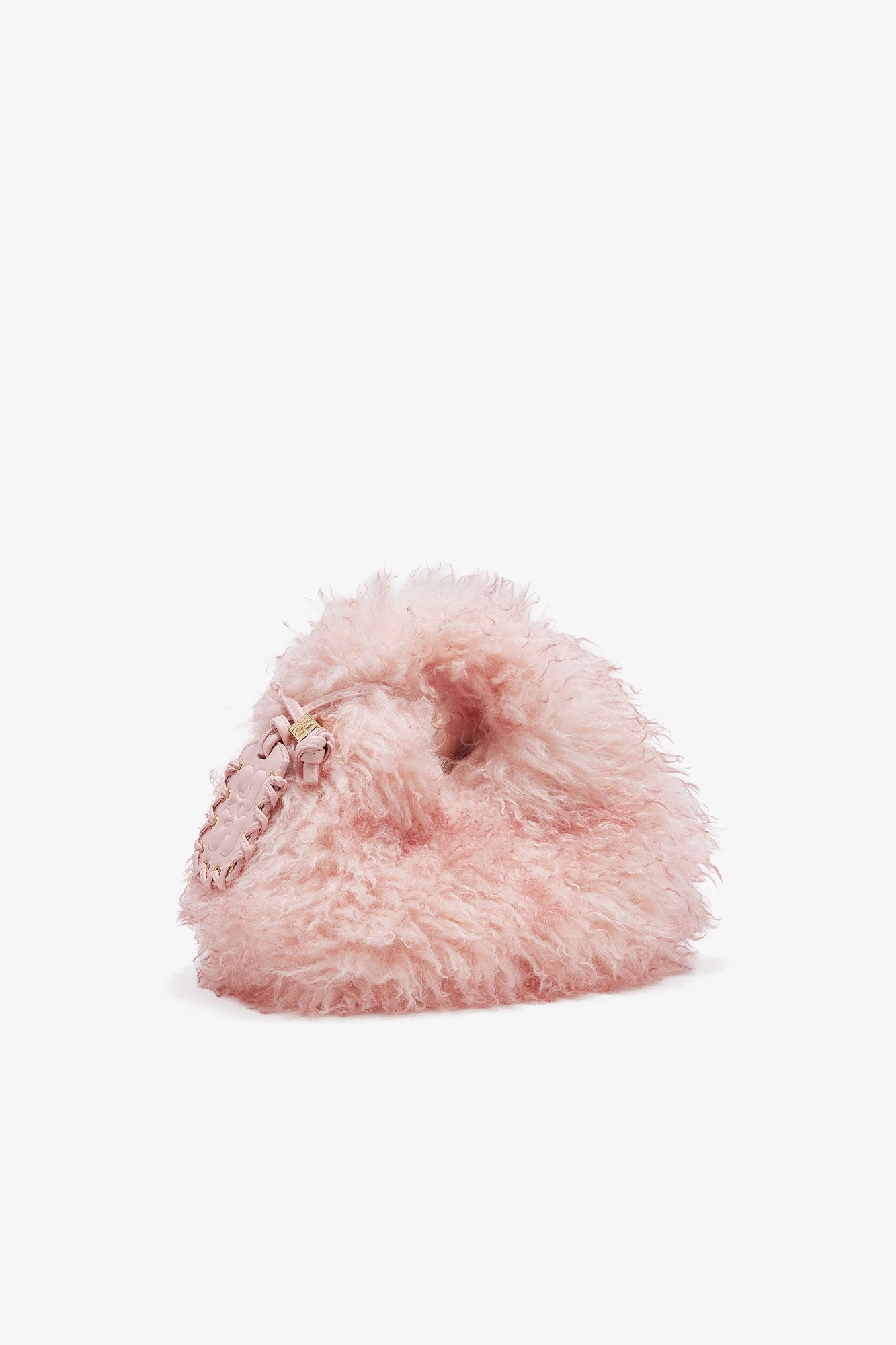 Ganni Hobo Pink Fur Mini Hobo Bag in Mary's Rose