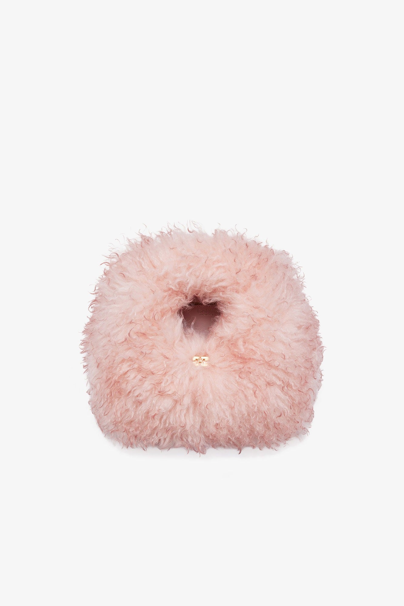 Ganni Hobo Pink Fur Mini Hobo Bag in Mary's Rose