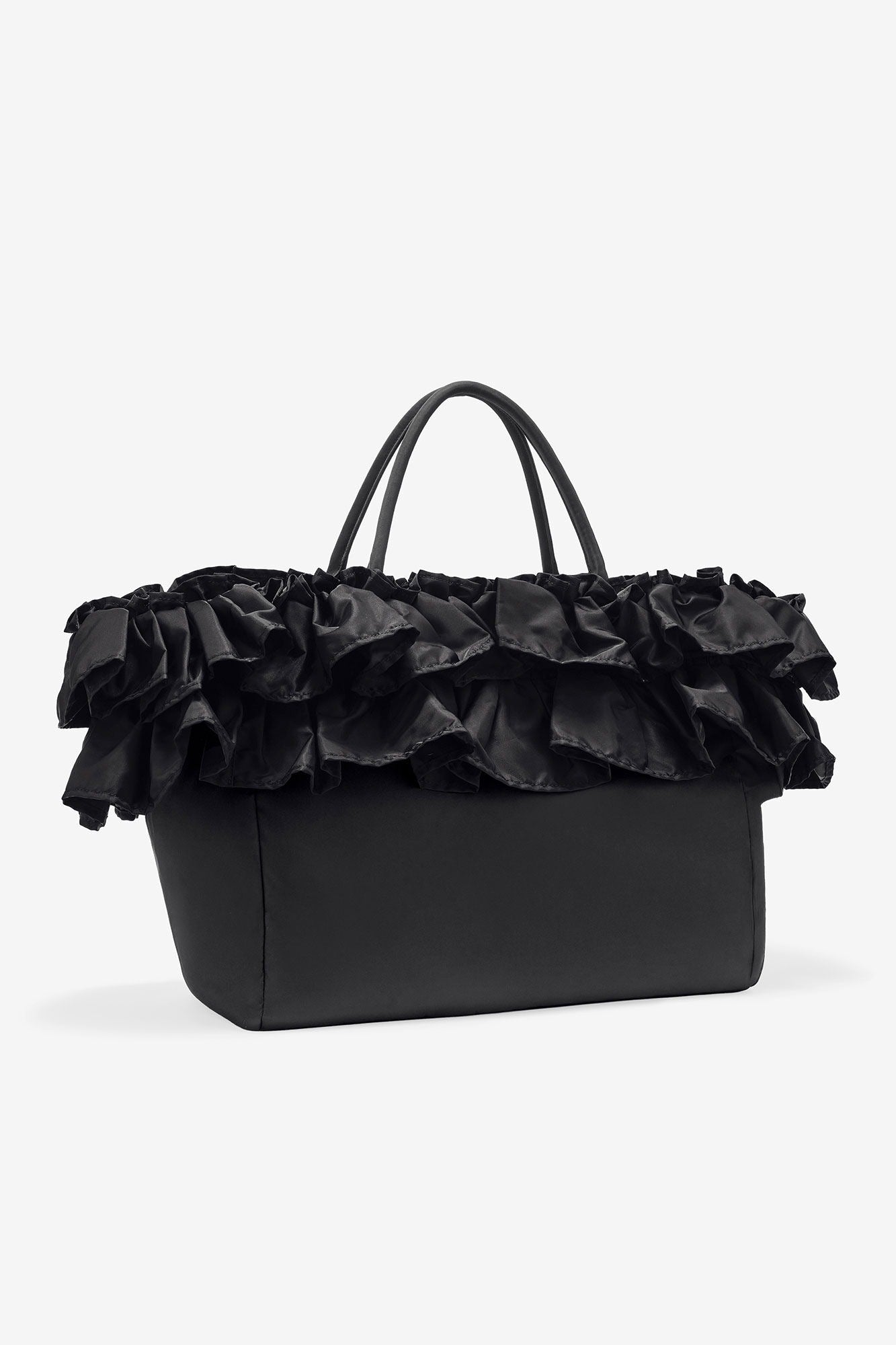 Ganni XXL Ruffle Tote in Black