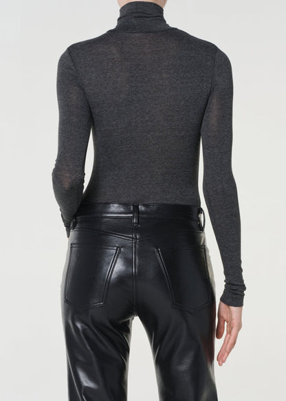 Agolde Wilma Bodysuit in Charcoal Heather