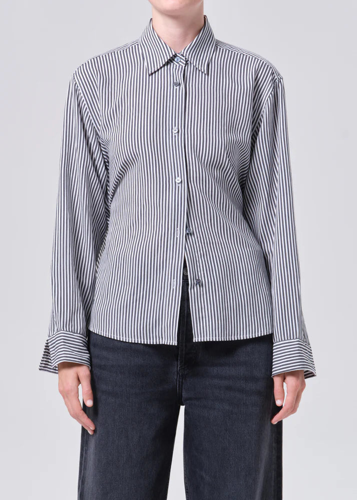 Agolde Theo Shirt in Solene Stripe
