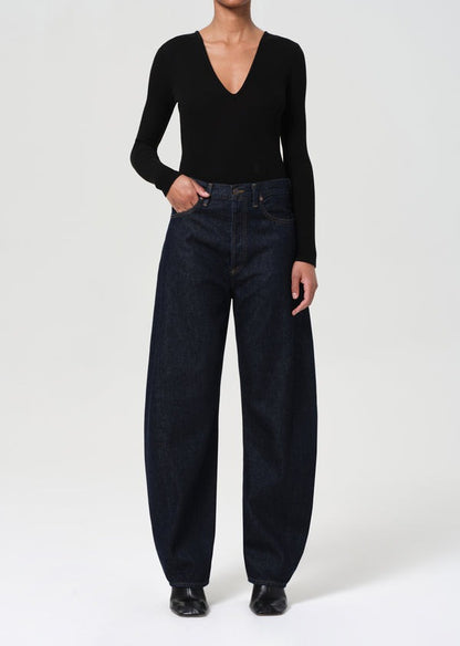 Agolde Luna High-Rise Pieced Taper Jean in Rinse