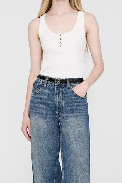 Anine Bing Alessia Tank in Ivory