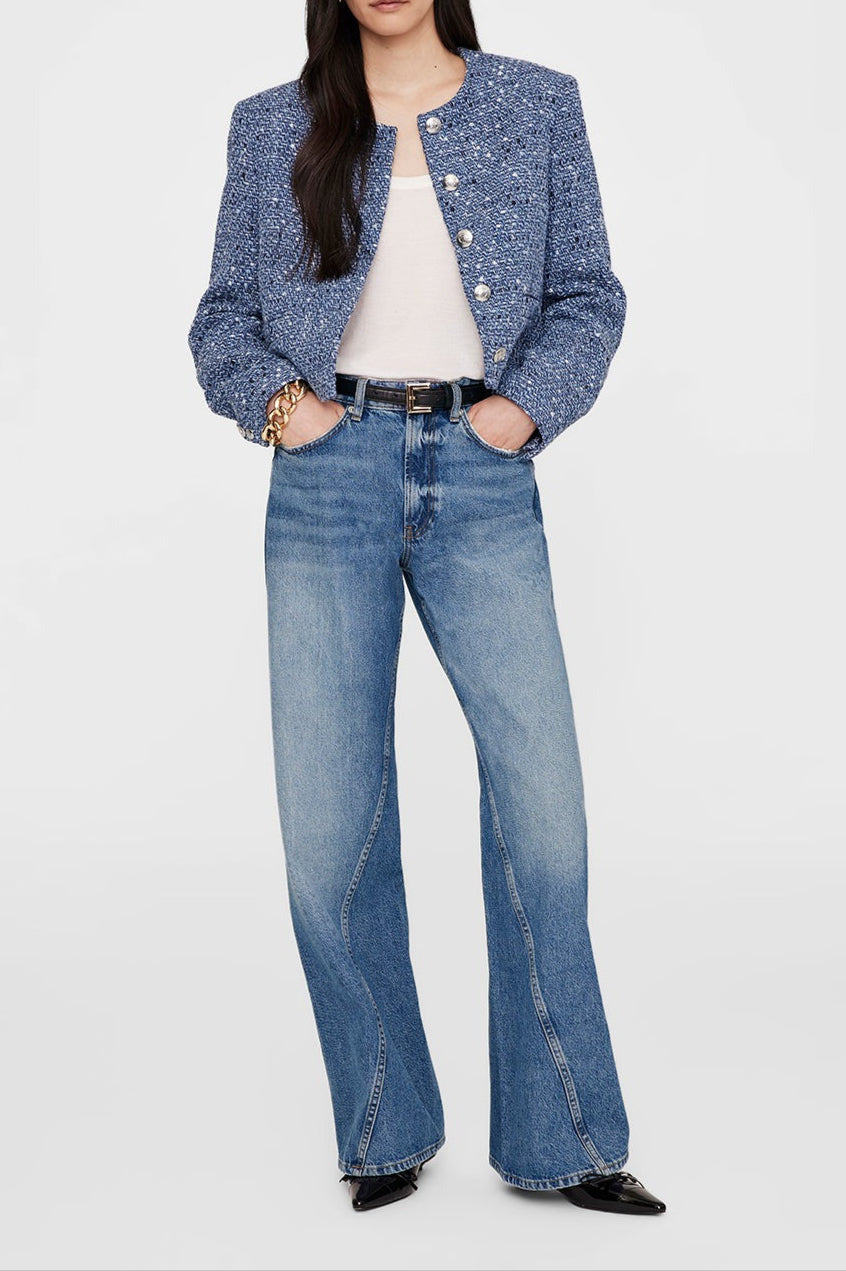 Anine Bing Amber Jacket in Blue Tweed