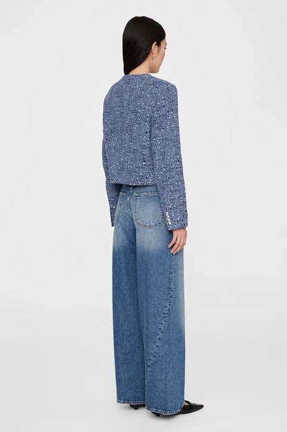 Anine Bing Amber Jacket in Blue Tweed