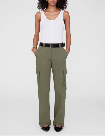 Anine Bing Dayton Cargo Pant in Olive