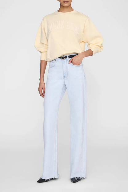 Anine Bing Harry Shrunken Sweatshirt in Butter Yellow