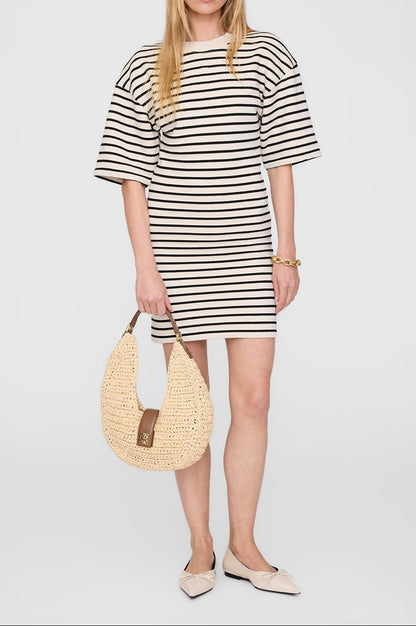 Anine Bing Mona Dress in White/Black