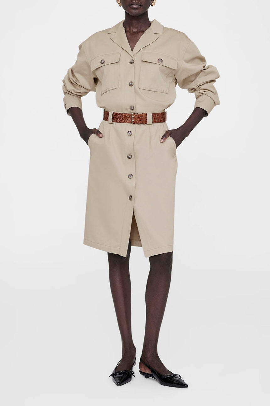 Anine Bing Zaire Skirt in Oatmeal