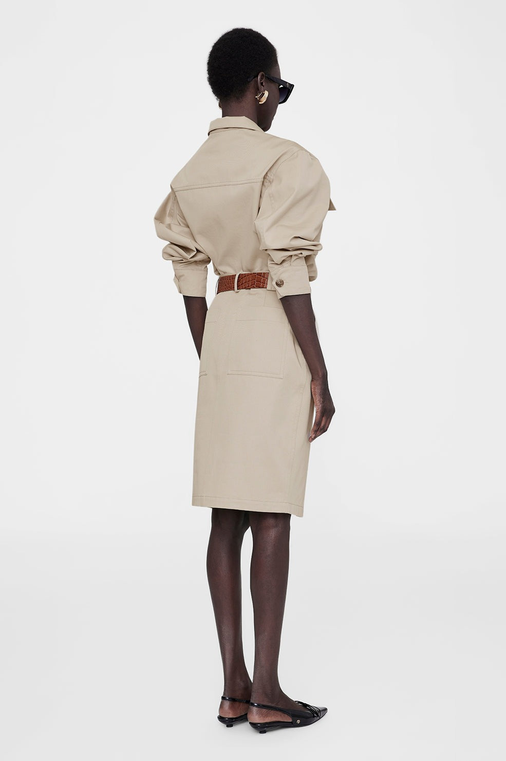 Anine Bing Zaire Skirt in Oatmeal