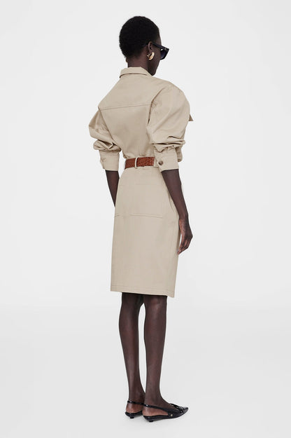 Anine Bing Zaire Skirt in Oatmeal