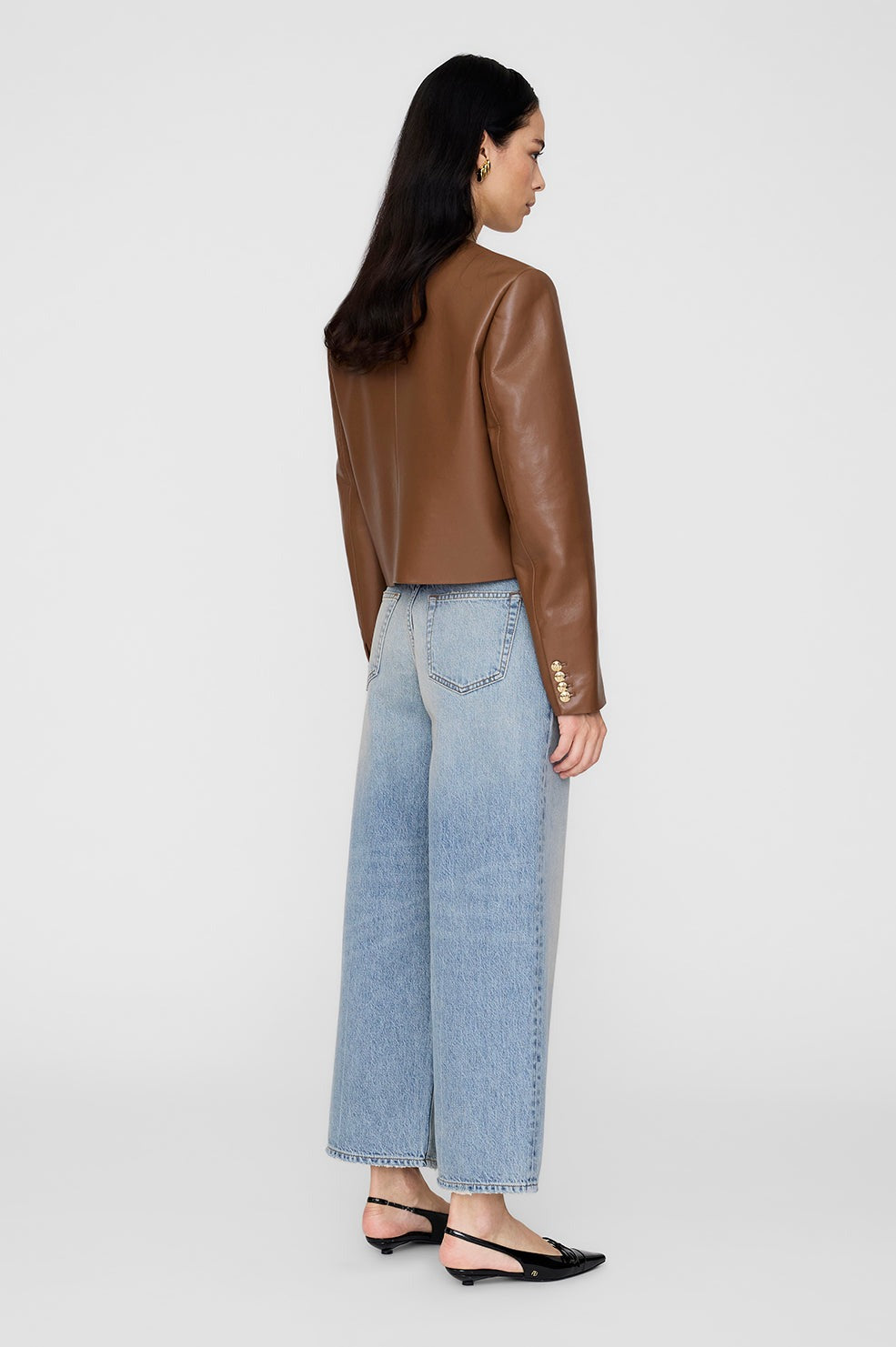 Anine Bing Amber Jacket in Cognac Recycled Leather