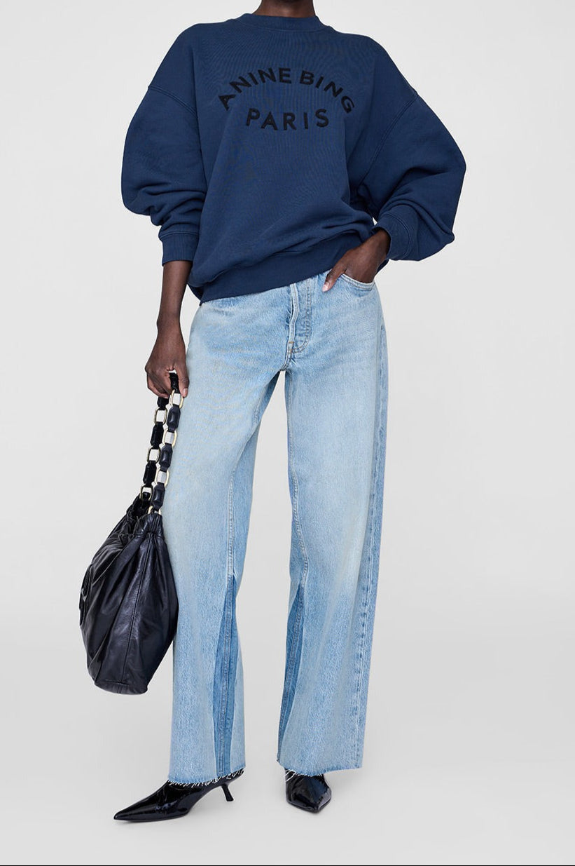 Anine Bing Jaci Sweatshirt Paris in Dark Blue