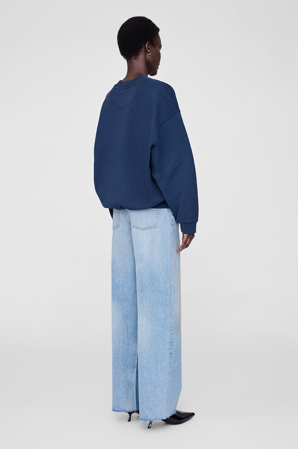 Anine Bing Jaci Sweatshirt Paris in Dark Blue