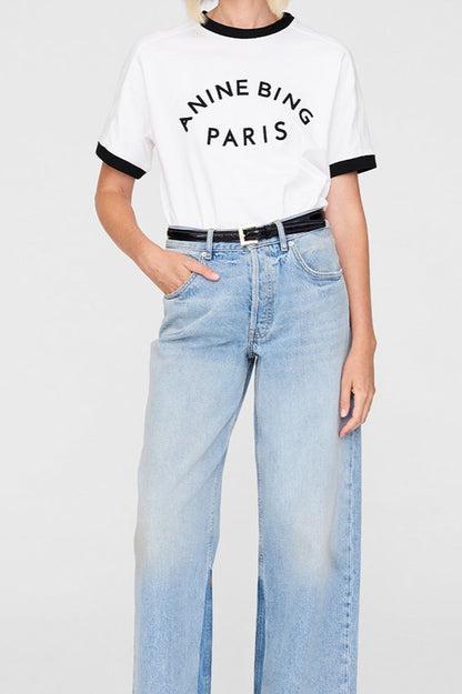 Anine Bing Jaylin Tee Paris in Ivory
