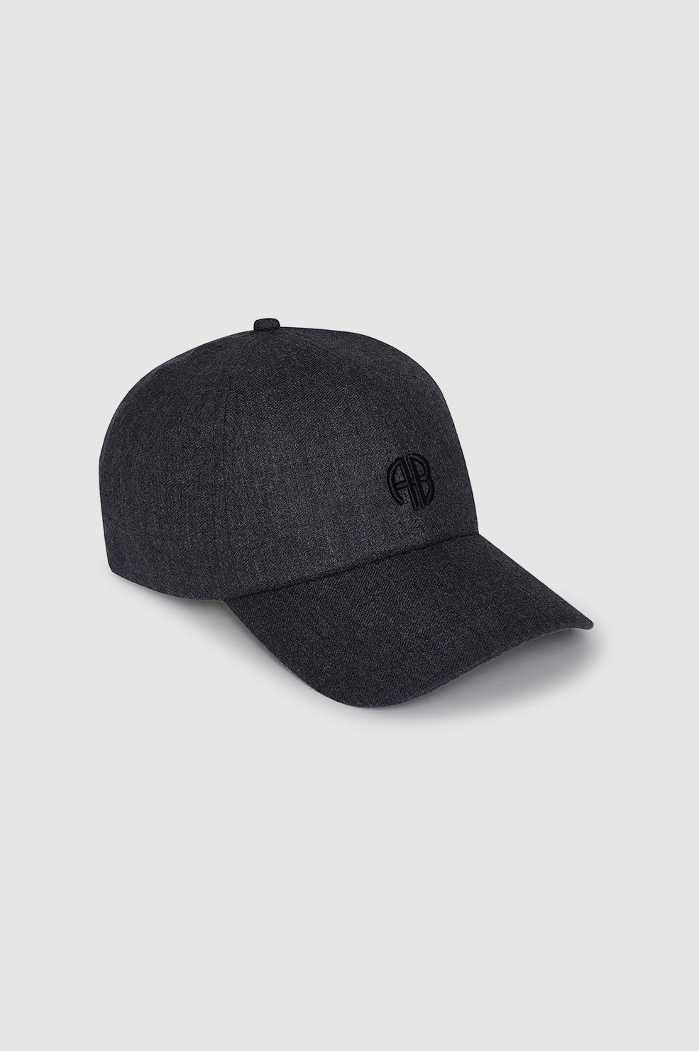 Anine Bing Jeremy Baseball Cap AB in Dark Heather Grey Wool