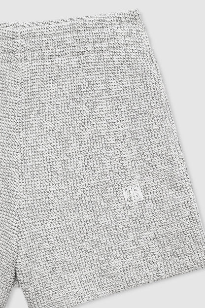 Anine Bing Kam Short Framed Monogram in White/Black