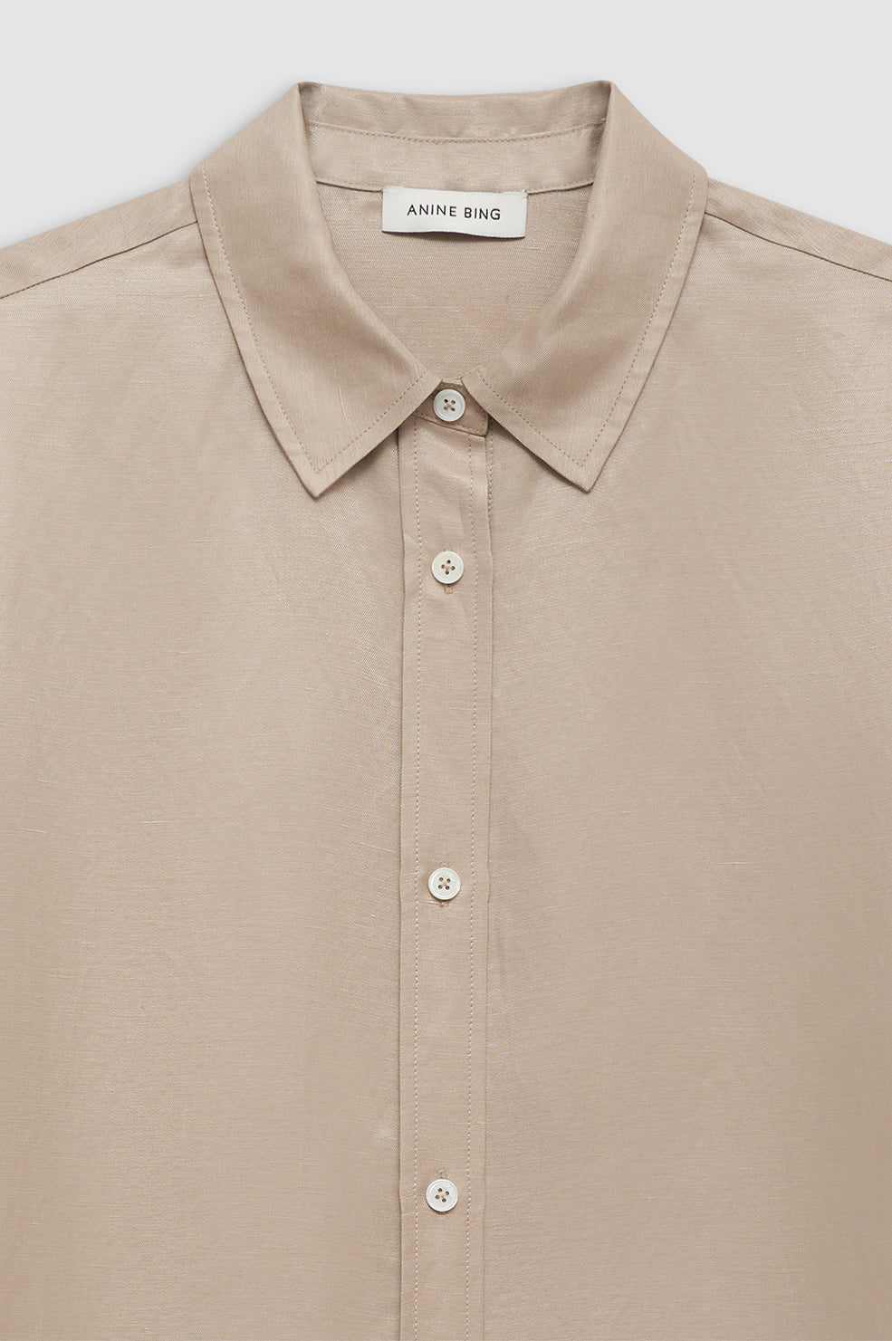 Anine Bing Mary Shirt in Oatmeal Linen Blend