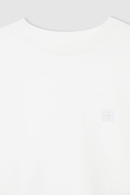 Anine Bing Miles Sweatshirt Framed Monogram Sweatshirt in Off White