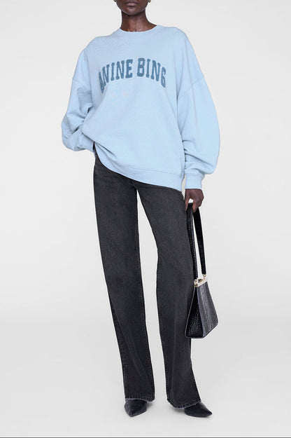 Anine Bing Miles Sweatshirt in Pale Light Blue