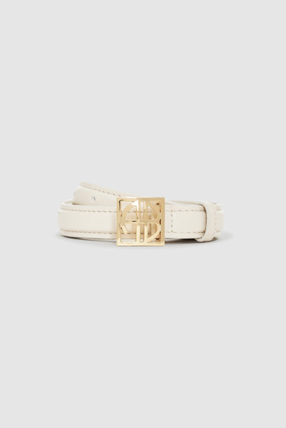 Anine Bing Monogram Belt in Bone/Gold