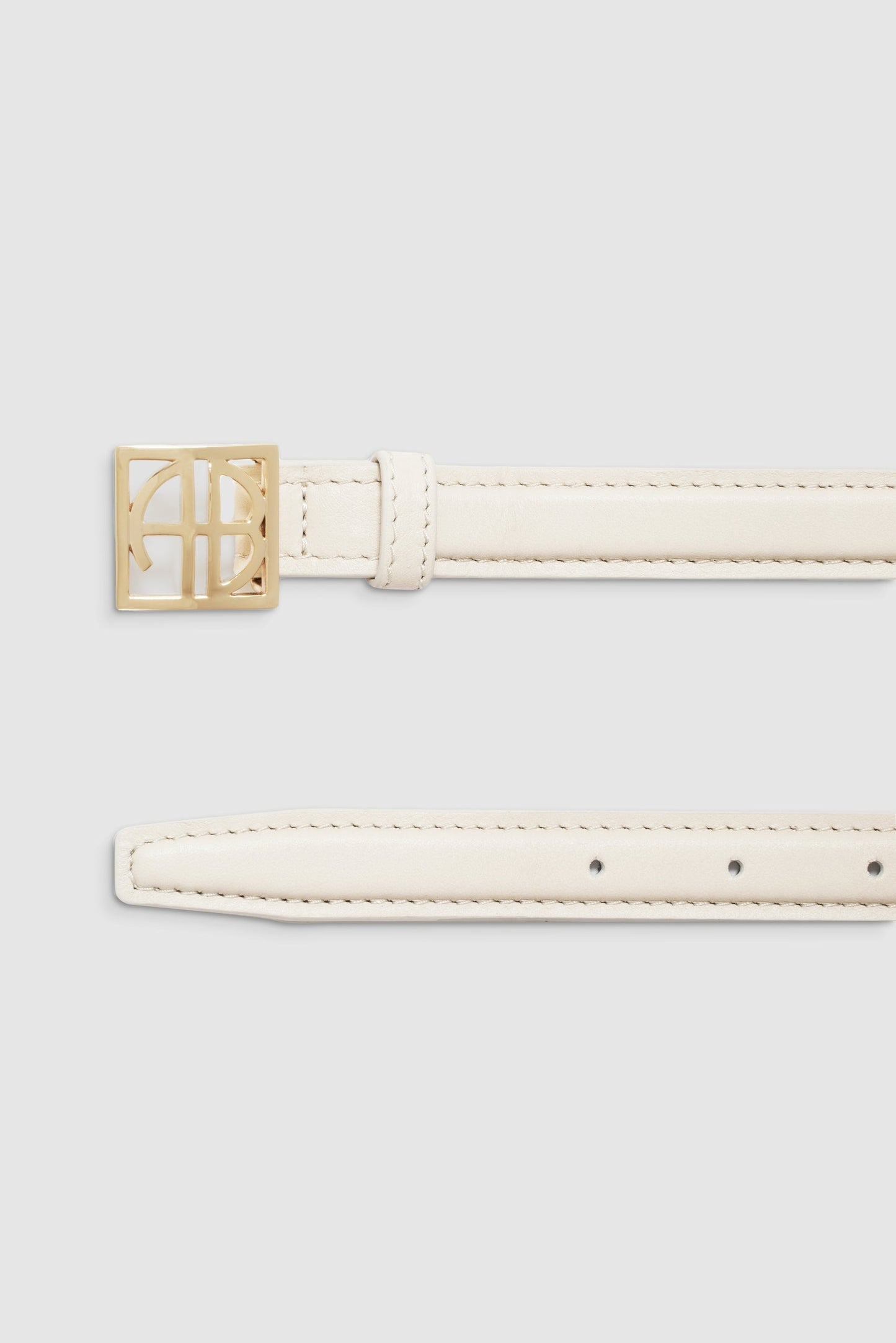 Anine Bing Monogram Belt in Bone/Gold