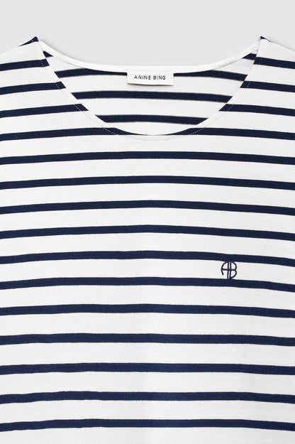 Anine Bing Newton Tee Anine Bing in Navy Stripe