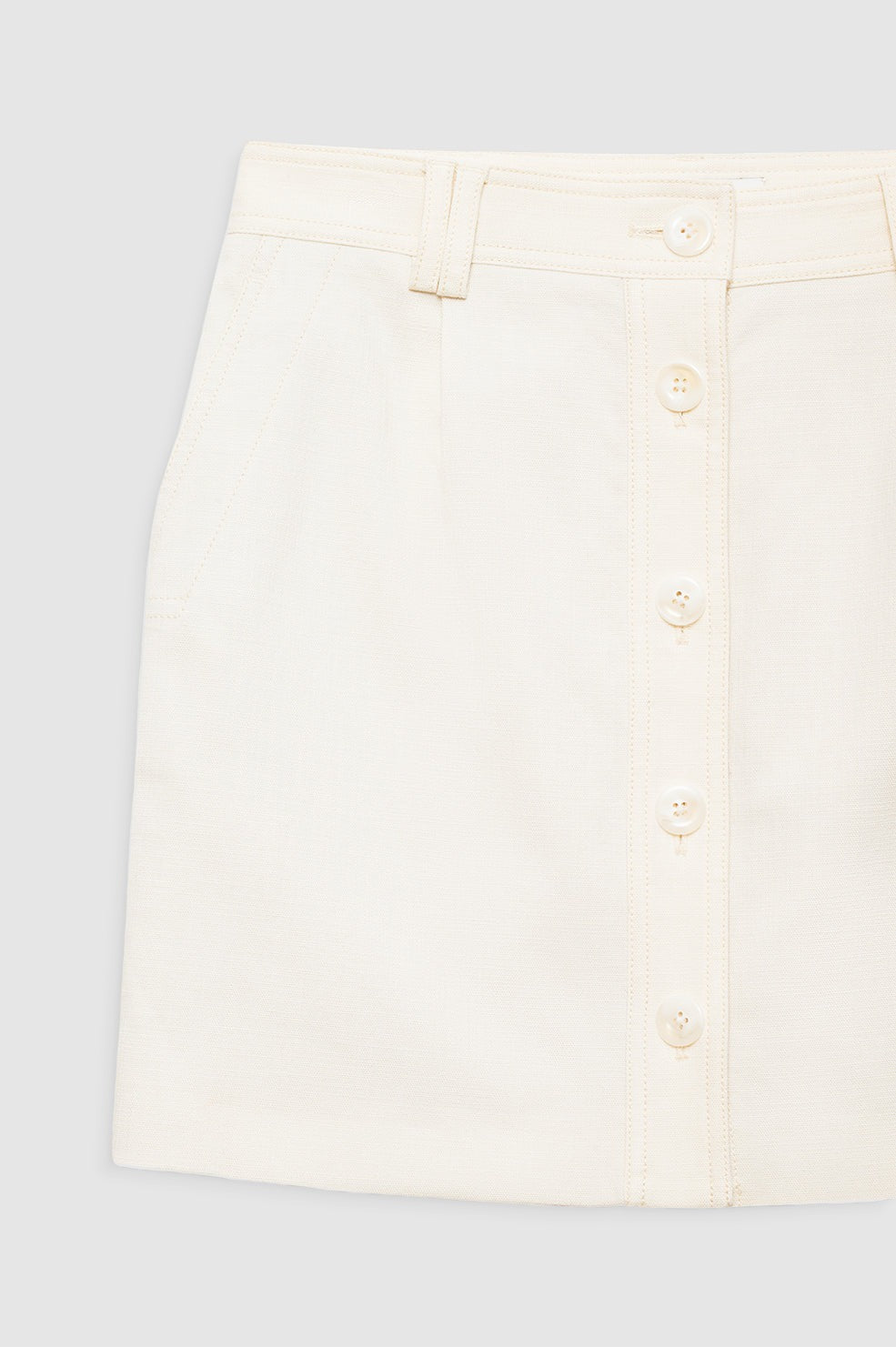 Anine Bing Zaire Mini Skirt in Cream