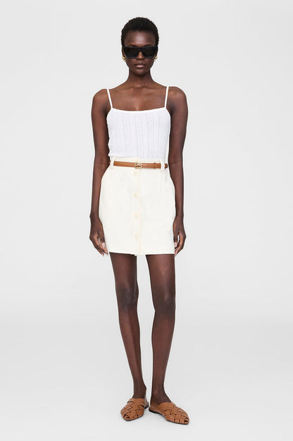 Anine Bing Zaire Mini Skirt in Cream