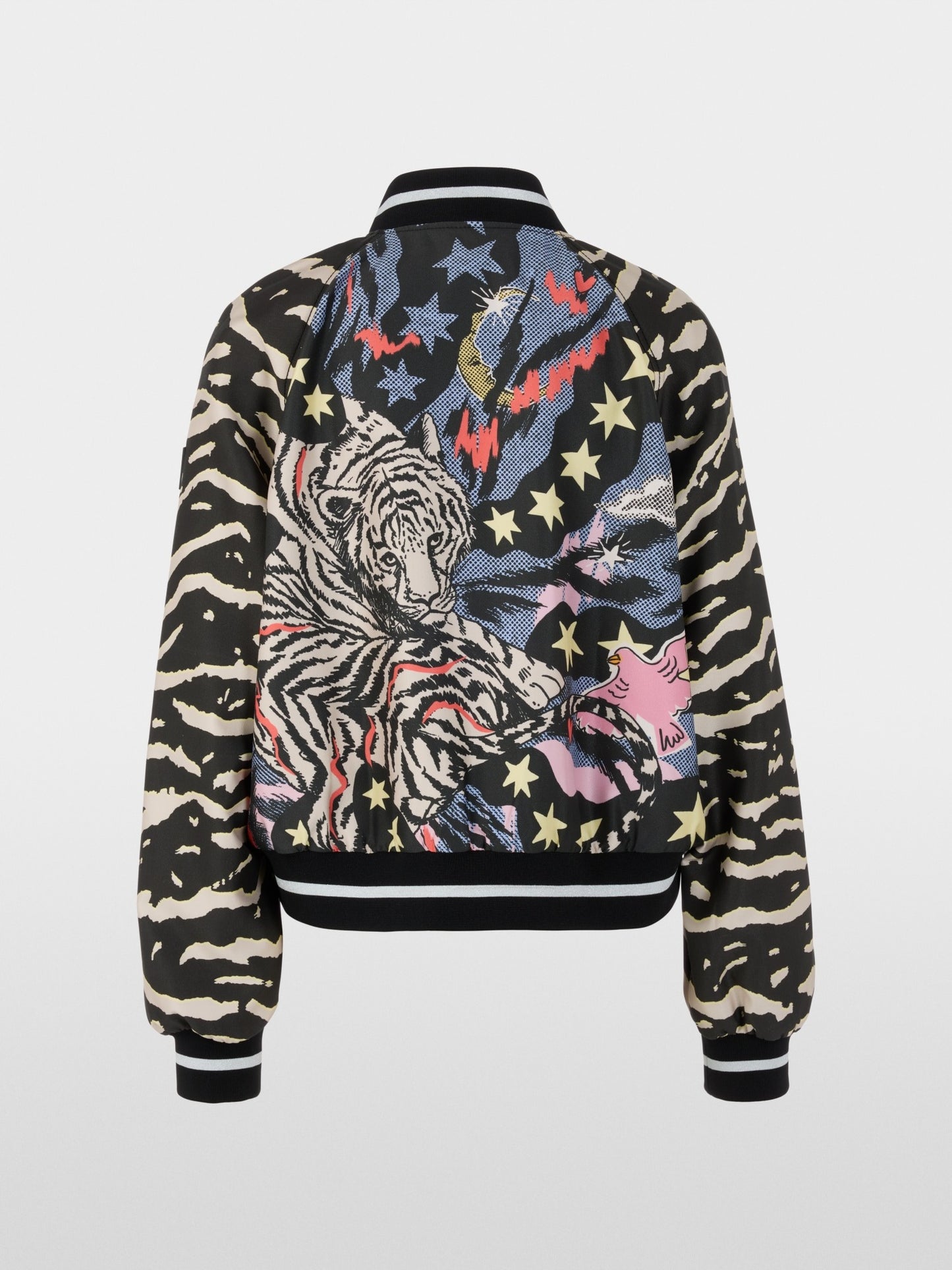 Marc Cain Blouson Jacket with Comic Print in Black Multi