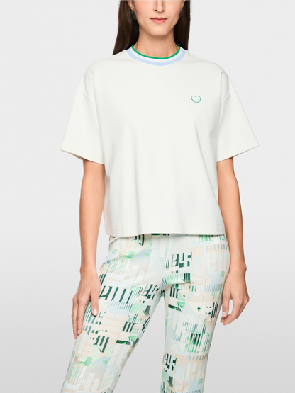 Marc Cain Tipped Ringer Shirt in White