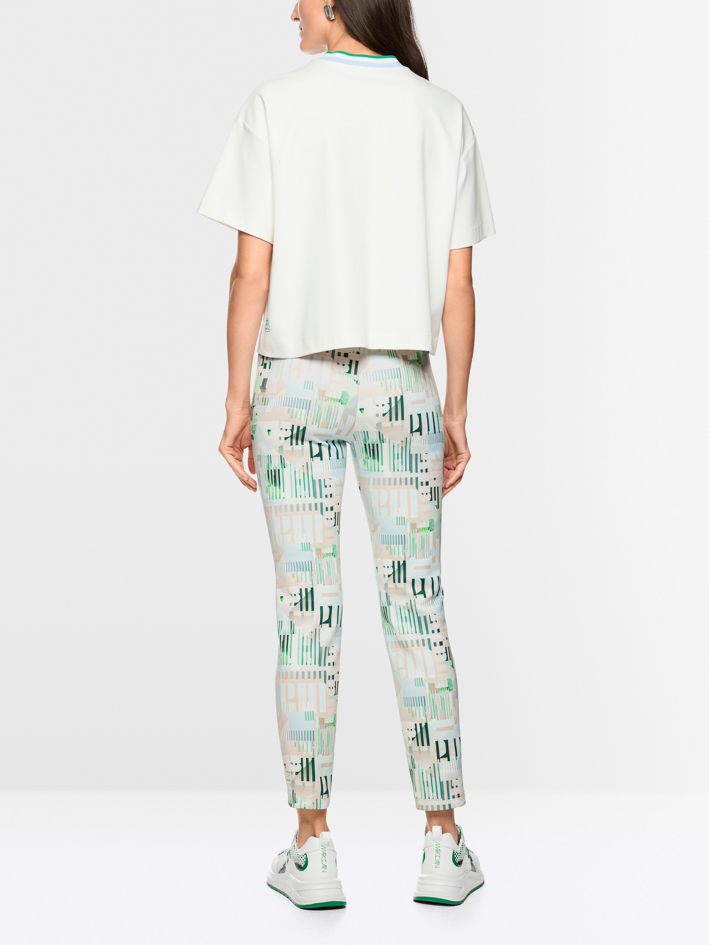 Marc Cain Tipped Ringer Shirt in White