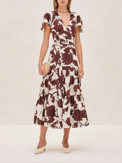 Alexis Avanna Dress Midi in Obsidian Brown