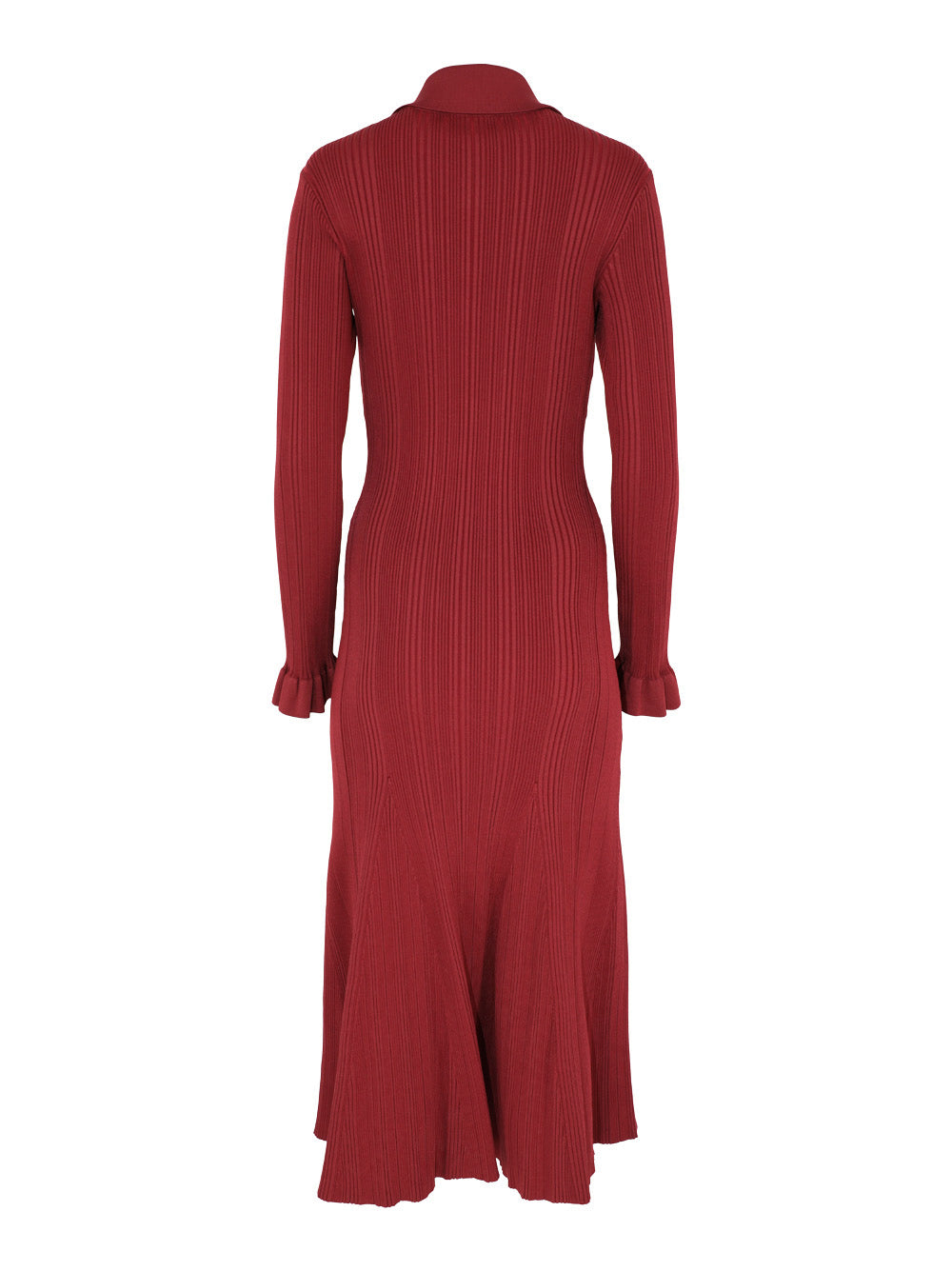 Self-Portrait Burgundy Ribbed Knit Midi Dress – Leigh's of Breton Village